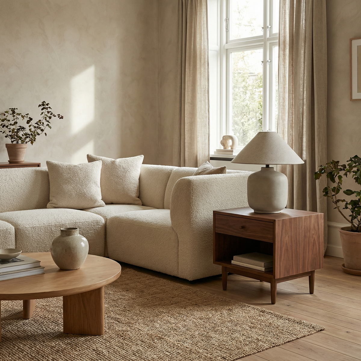 Hand-Formed Ceramic Bedside Lamp Kanzo – Lifestyle View 3