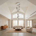 Silver Glass Chandelier Dalera – Lifestyle View 2