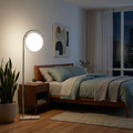Elegant Sculptural Arc Floor Lamp Delvanthos – Bedroom Lifestyle