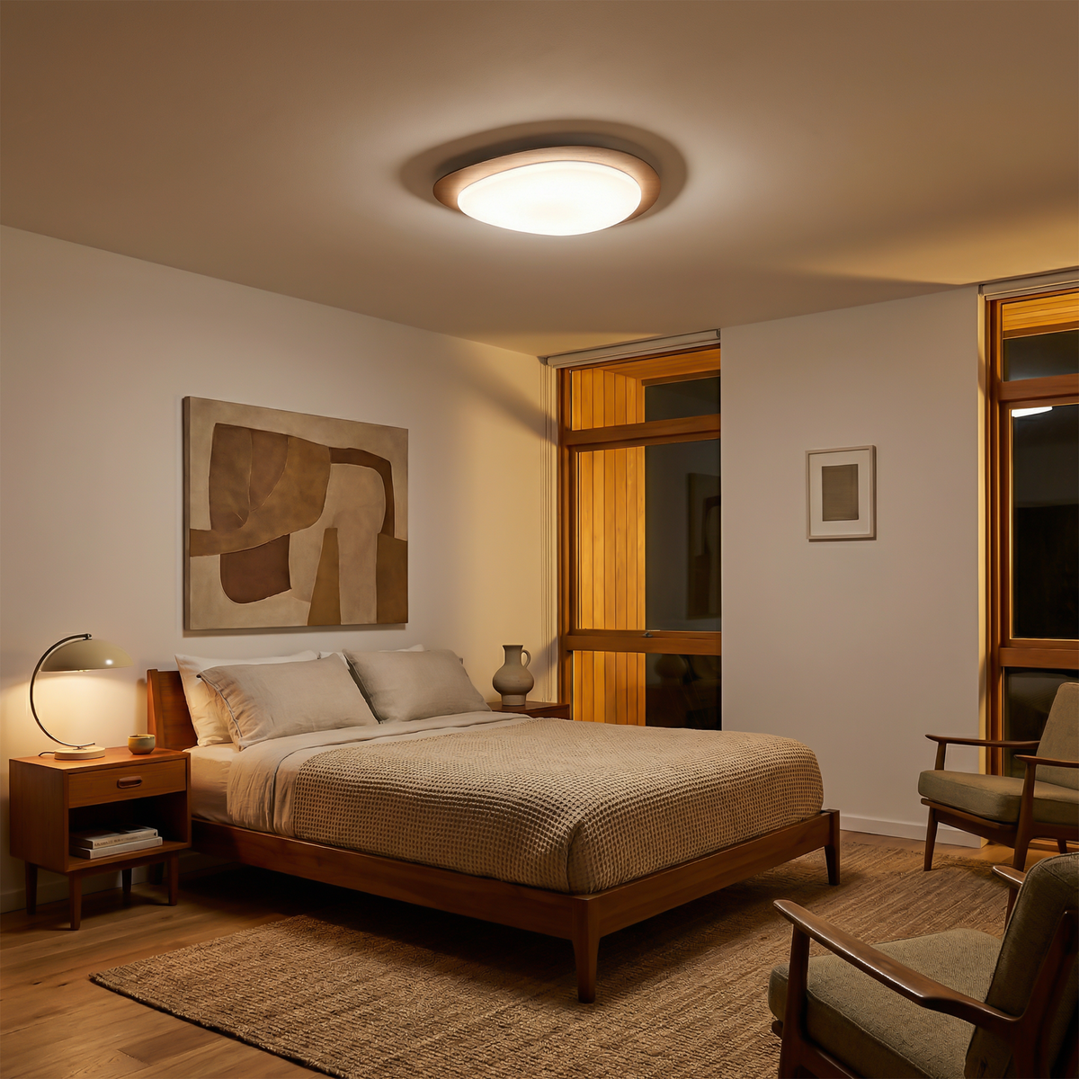 Elegant Natural Wood Flush Mount Balor – Natural Wood