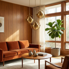Warm Metal Disc Pendant Light Axion – Lifestyle View 3