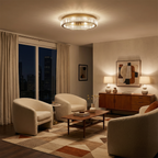 Modern Metal Flush Mount Chandelier Axmon – Lifestyle View 2
