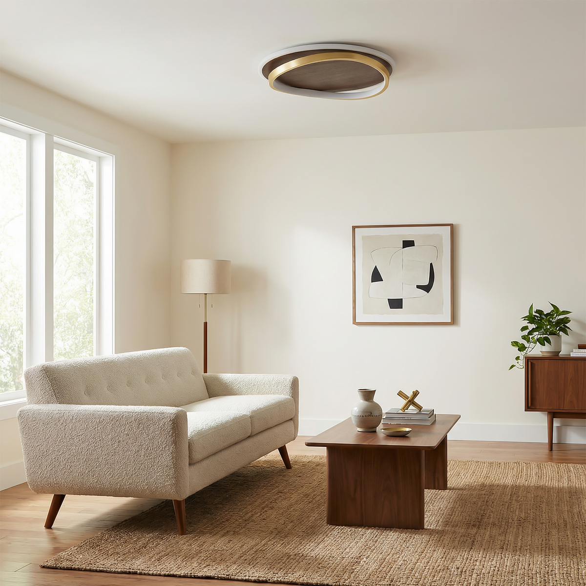 Solid Wood Aluminum Flush Mount Glorion – Lifestyle View 4