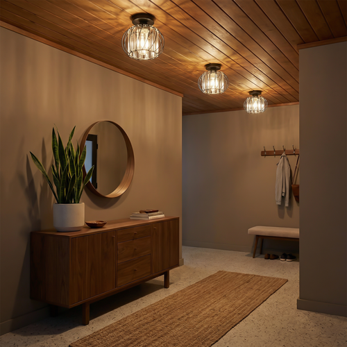 Matte Black Metal Dome Ceiling Light Kavello – Lifestyle View 2
