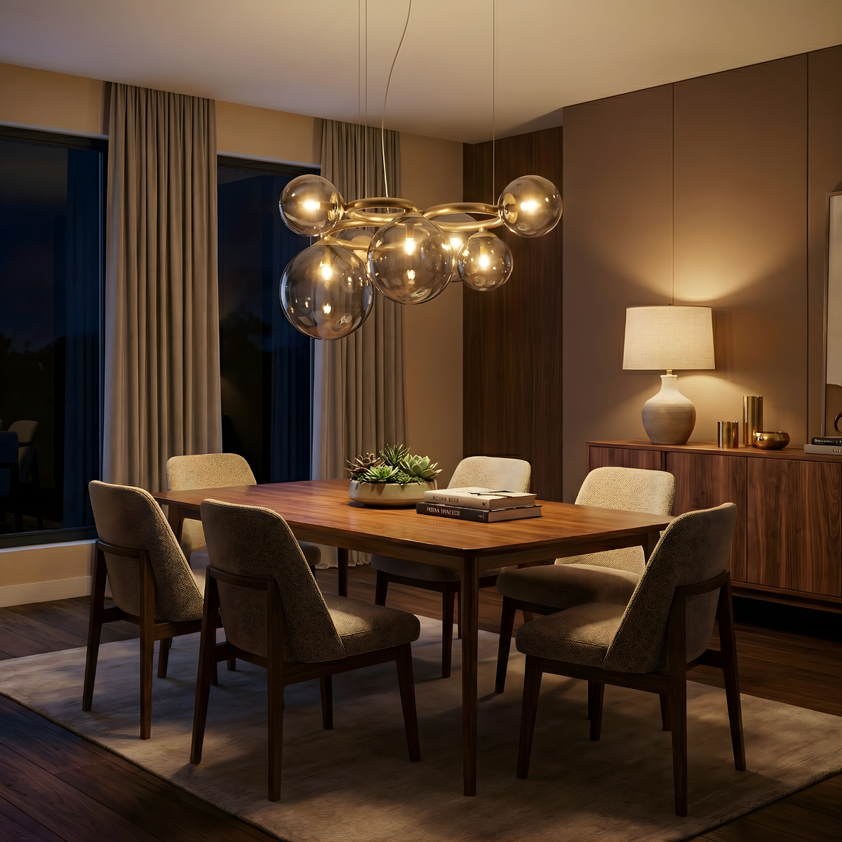 Sculptural Glass Multi-Arm Chandelier Revion – Lifestyle View 2
