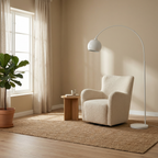 Sculptural Arc Floor Lamp Elaro – Chrome, Living Room