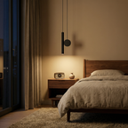 Sculptural Aluminum Rod and Disc Pendant Light Dalneth – Bedside Evening Ambiance