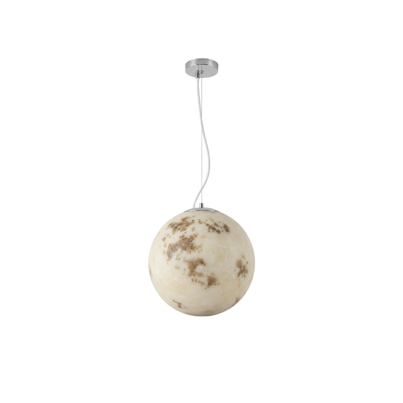 Lunar Textured Acrylic Globe Pendant Celestio – Lifestyle View 3