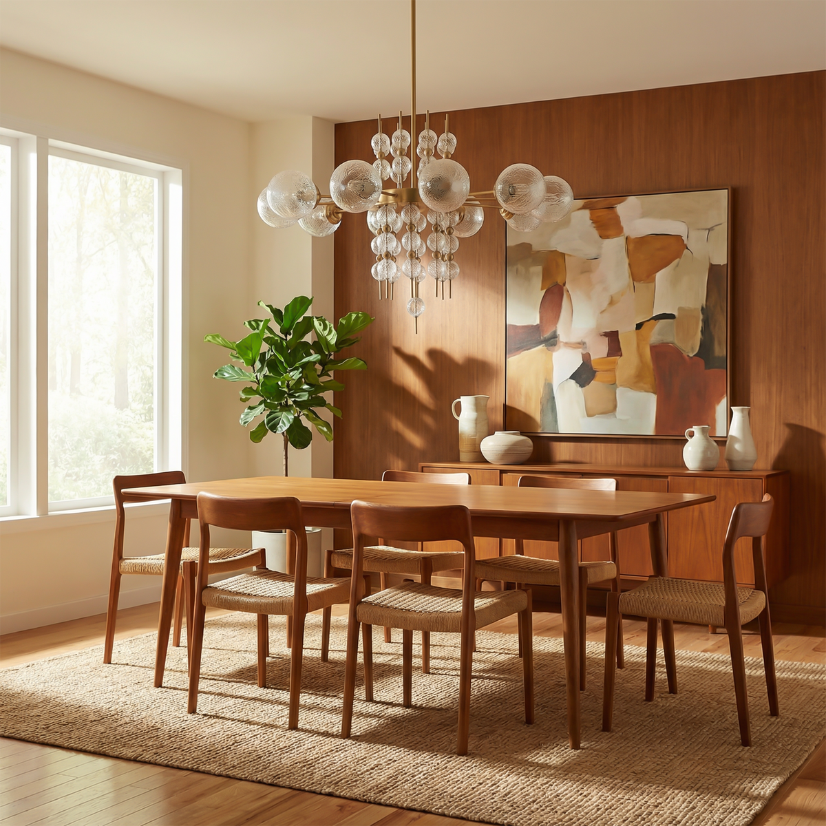 Brass Frosted-Glass Sputnik Chandelier – Kalion