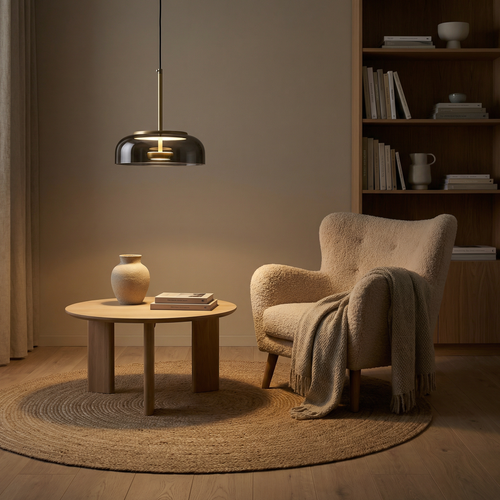 Coloured Glass Dome Pendant Light Arelux – Lifestyle View 2
