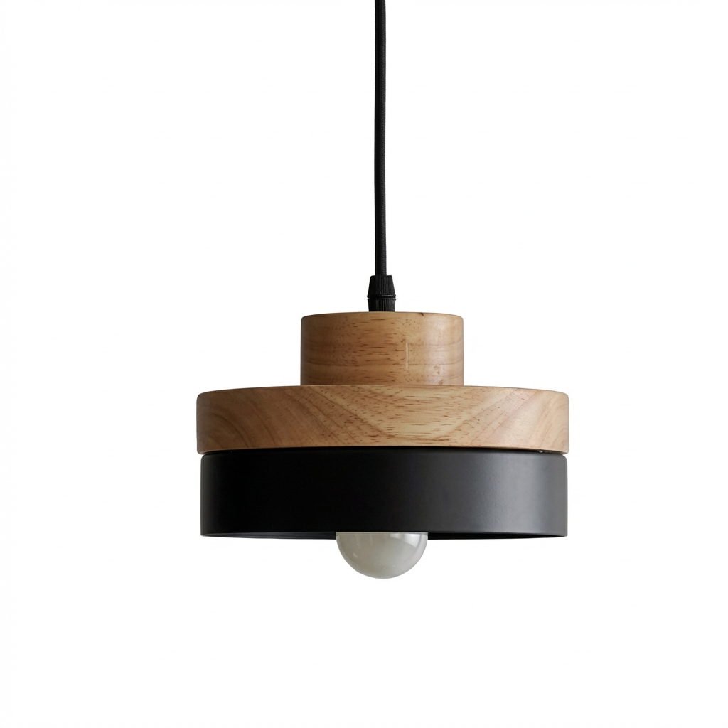 Scandinavian Wood & Metal Pendant Light Eldon – Studio Detail