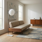 Elegant Sculptural Arc Floor Lamp Delvanthos – Living Room Hero Shot