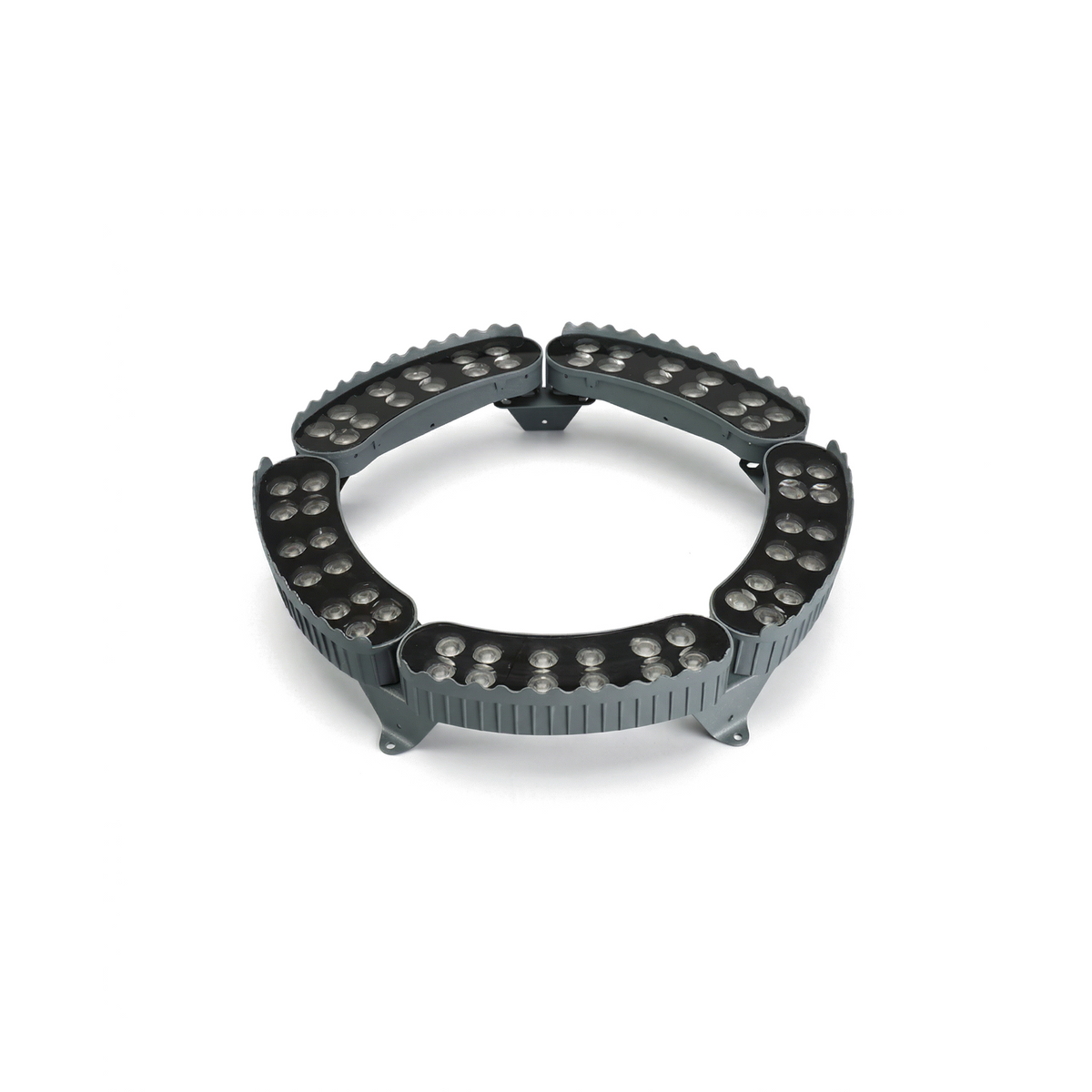 Modular Aluminum Tree Ring Uplight Anevox – Lifestyle, Installed Around Mediterranean Cypress Trees