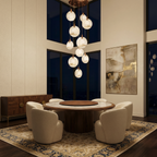 Hand-Finished Alabaster Cluster Chandelier Lalvex – Lifestyle, 10-Light Configuration