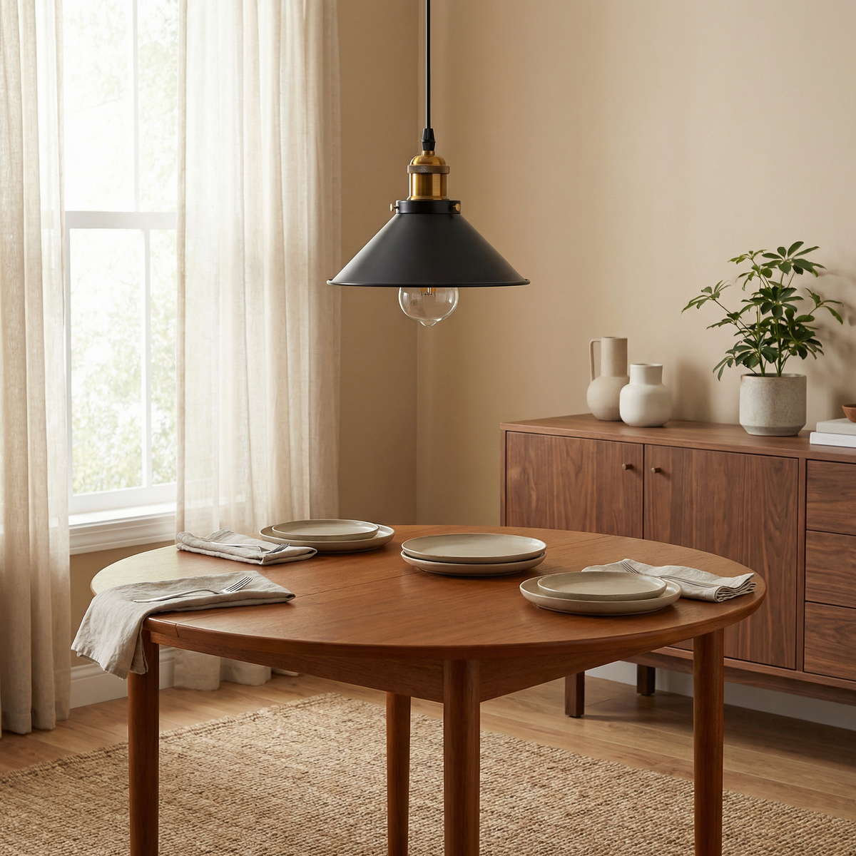 Industrial Painted Iron Cone Pendant Light Conavex – Lifestyle View 2