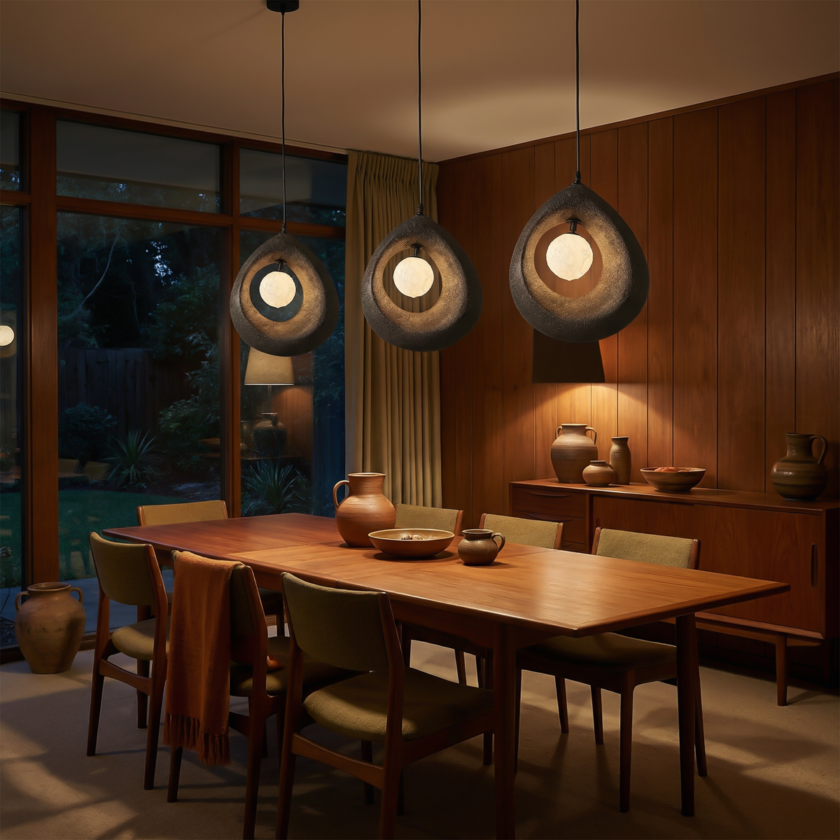 Organic Stone Pebble Pendant Light Cadmon – Lifestyle View 2