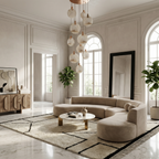 Hand-Finished Alabaster Cluster Chandelier Lalvex – Lifestyle, 3-Light Configuration