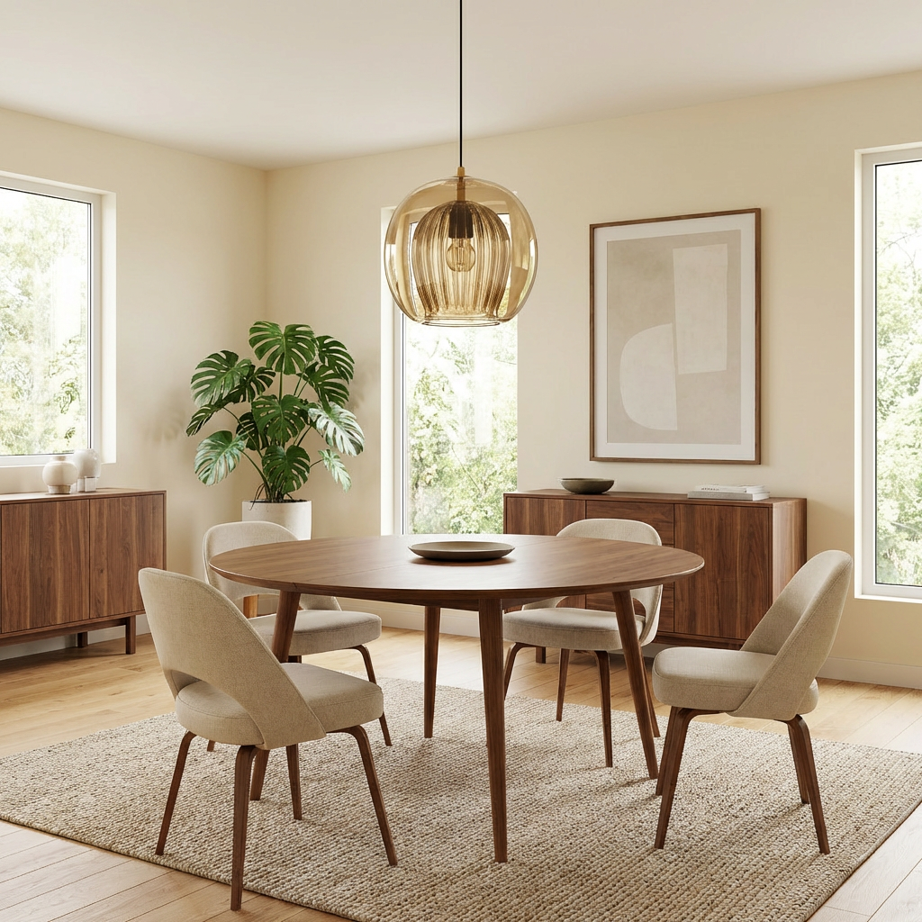 Fluted Glass Globe Pendant Light Celvorn – Product Detail 8