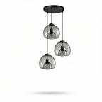 Glass Globe Cluster Pendant Trivorn – 3-Light Round Base, Smoked Gray, Studio