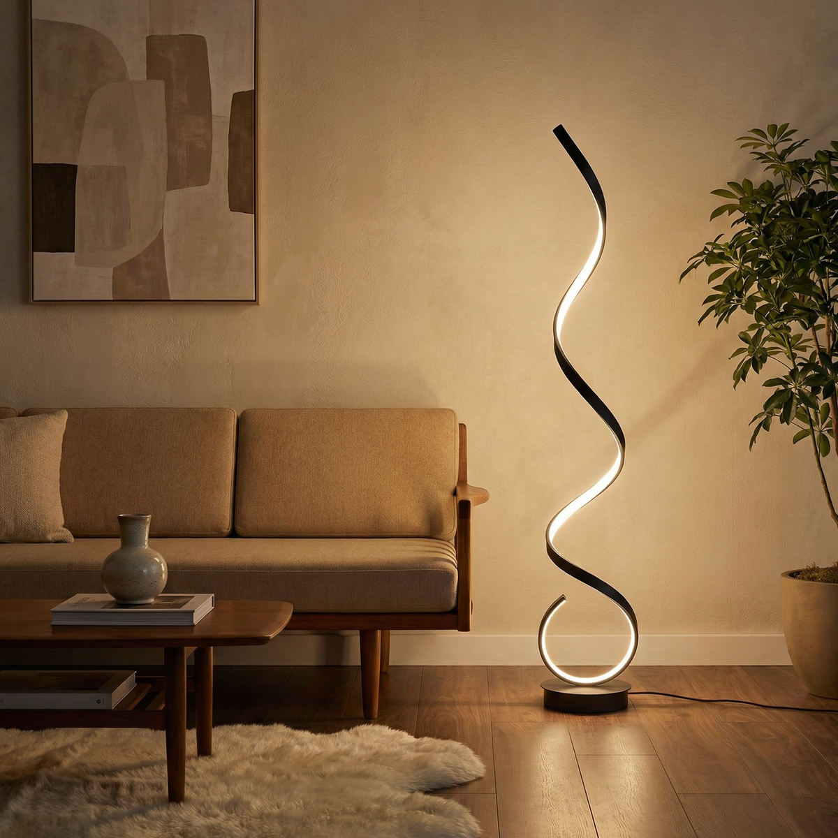Sculptural Aluminum Spiral Floor Lamp Helivorn – Product Detail 7