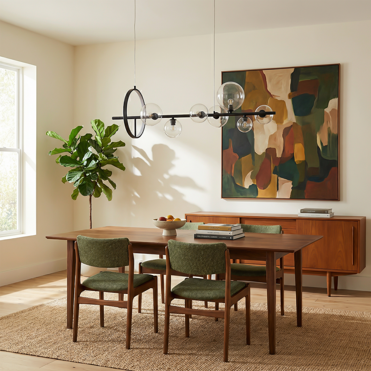 Architectural Glass Linear Chandelier Delvaux – Lifestyle View 4