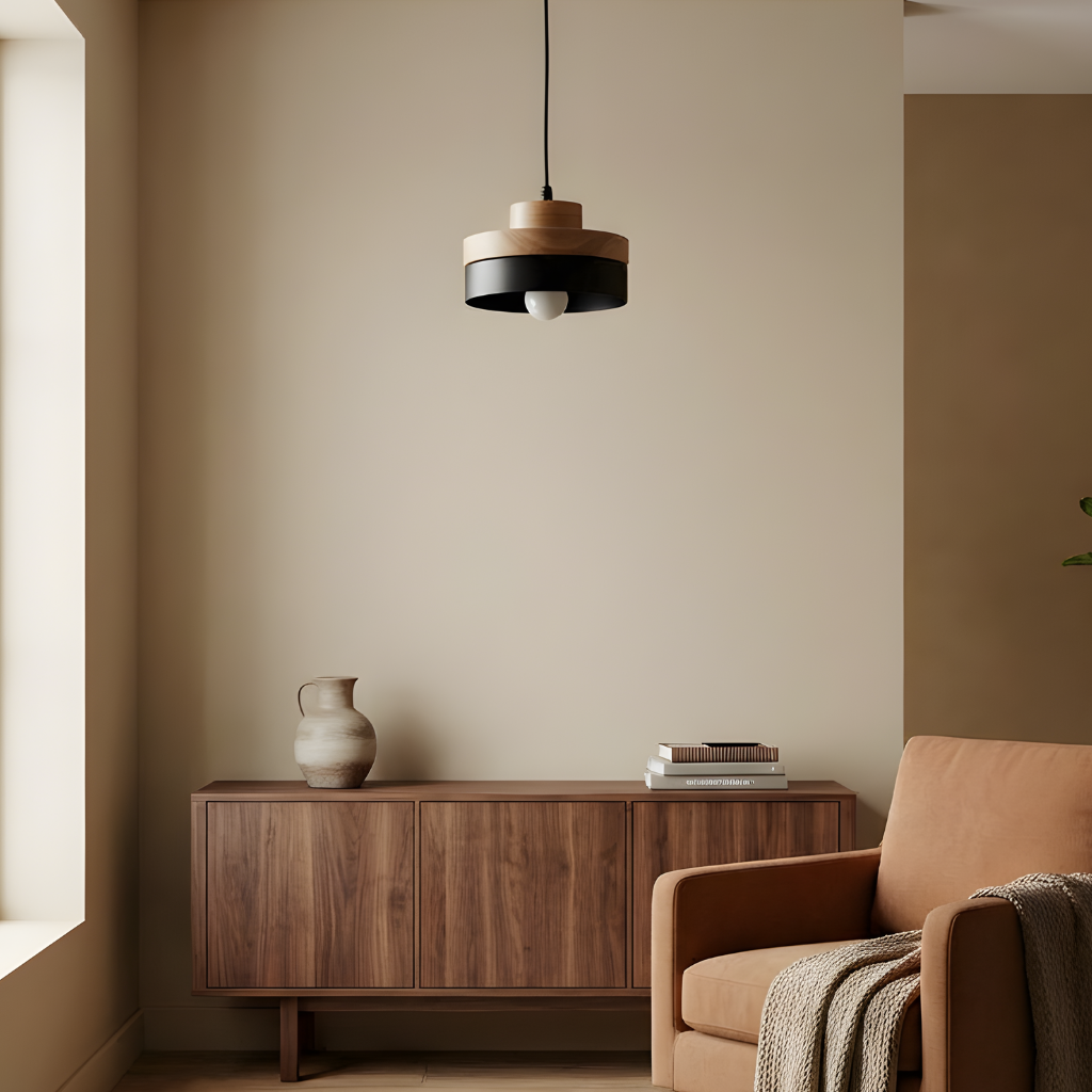 Scandinavian Wood & Metal Pendant Light Eldon – Lifestyle Detail