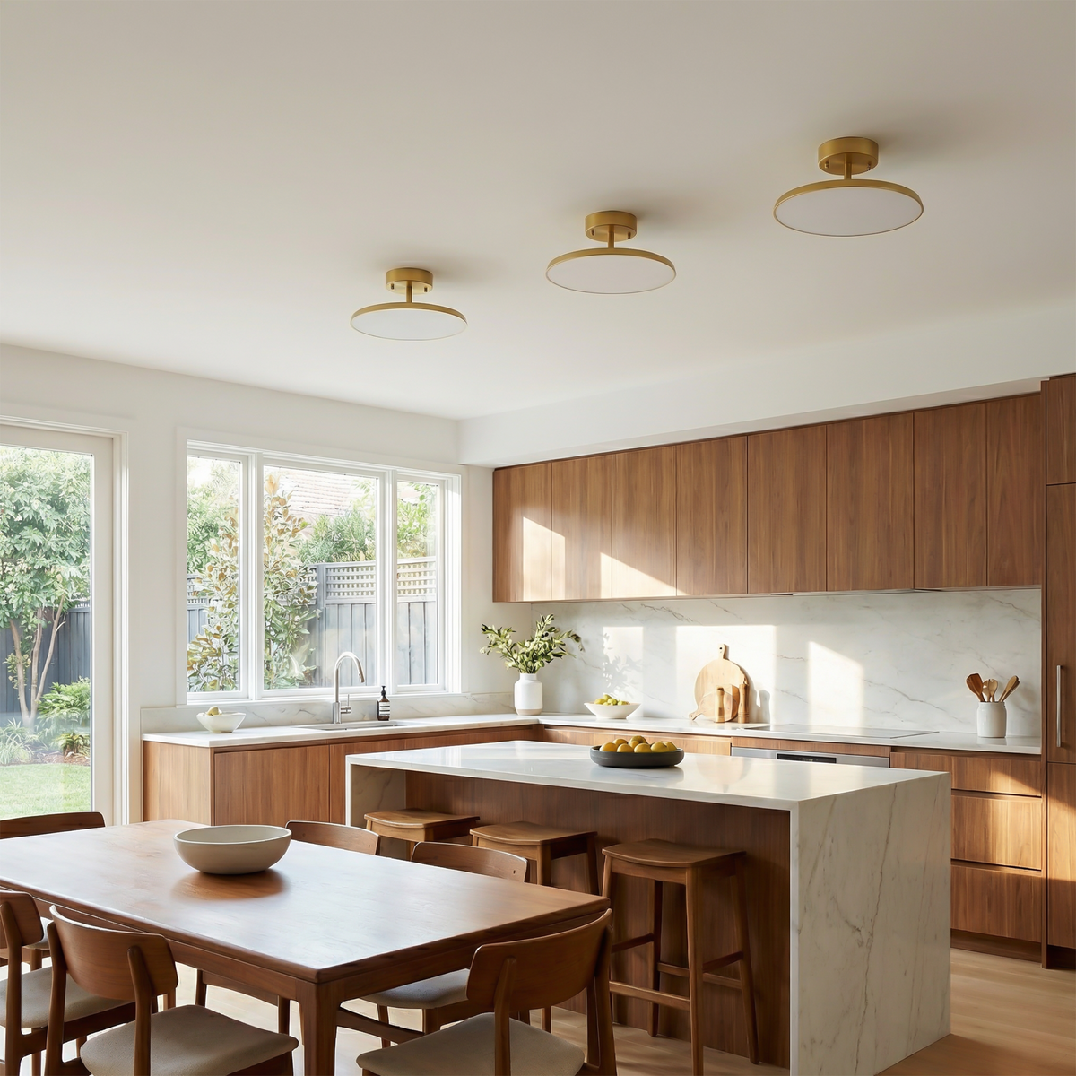 Brushed Aluminium Disc Ceiling Light Darevo – Lifestyle View 3