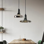 Torvalis smoked glass pendants, adjustable cord detail