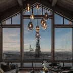 Varvenis Organic Glass Pendant Light – Lifestyle in Mountain Chalet