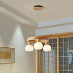 Wood Ring Opal Globe Chandelier – Levon – Lifestyle View 3