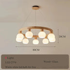 Wood Ring Opal Globe Chandelier – Levon – Product Detail 9