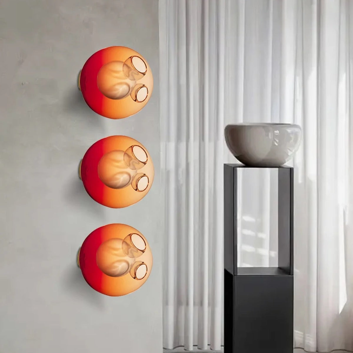 Coloured Glass Globe Wall Sconce – Chrometh – Lifestyle View 3