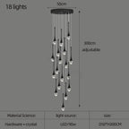 Crystal Raindrop Spiral Chandelier – Lumenvault – Size Chart, 18 Lights