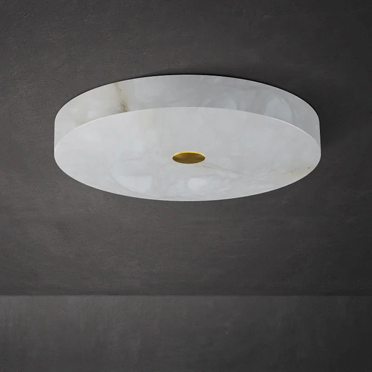 Alabaster Drum Flush Ceiling Light – Velantro – Lifestyle View 4