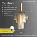Tiered Cognac Glass Dome Pendant Light – Quarlix – 3-Tier dimensions