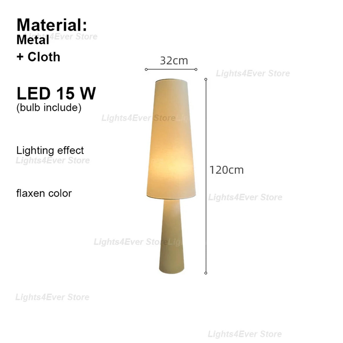 Tapered Cone Fabric Floor Lamp – Arluxem – Product Detail 8