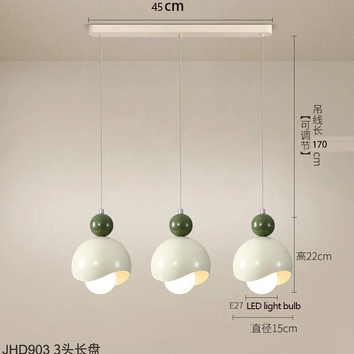 Lacquered Iron Dome Pendant Light – Narello – Product Detail 11