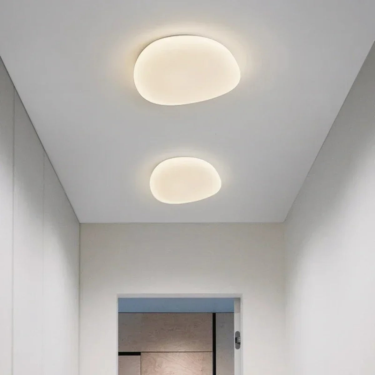 Organic Pebble Flush Ceiling Light – Veilora – Lifestyle View 3