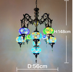Prismex chandelier dimensions — 56 cm diameter, 148 cm height