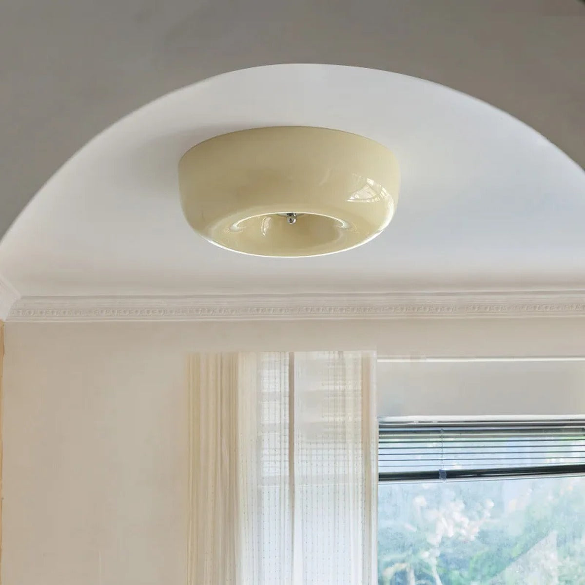 Glossy Pebble Dome Flush Ceiling Light – Ivrix – Lifestyle View 3