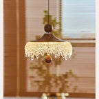 Walnut & Crystal Droplet Pendant – Xoluxen – Lifestyle View 2