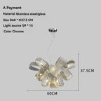 Chrome Mesh Ribbon Chandelier – Floramont – Product Detail 9