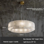 Hand-Cut Marble Panel Brass Ring Chandelier – Vestrax