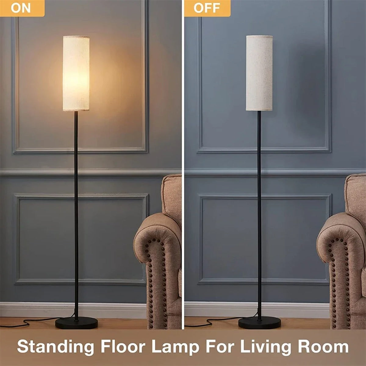 Natural Linen Shade Floor Lamp Relox – Lifestyle View 3
