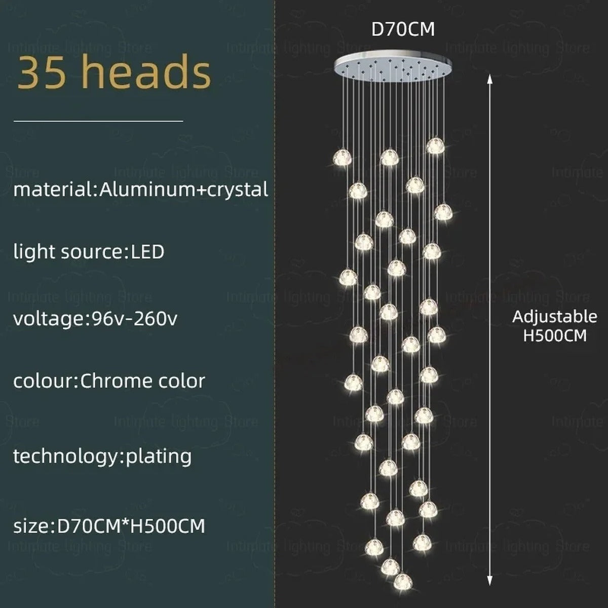 Spiral K9 Crystal Cluster Chandelier Jelvorn – Product Detail 19