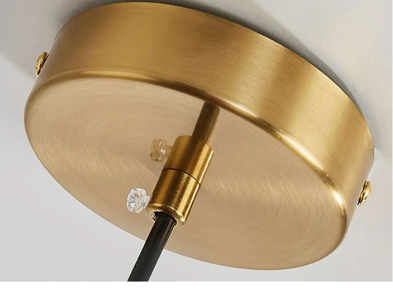 Wood-Grain Dome Pendant Light Oaklyn – Brass canopy detail