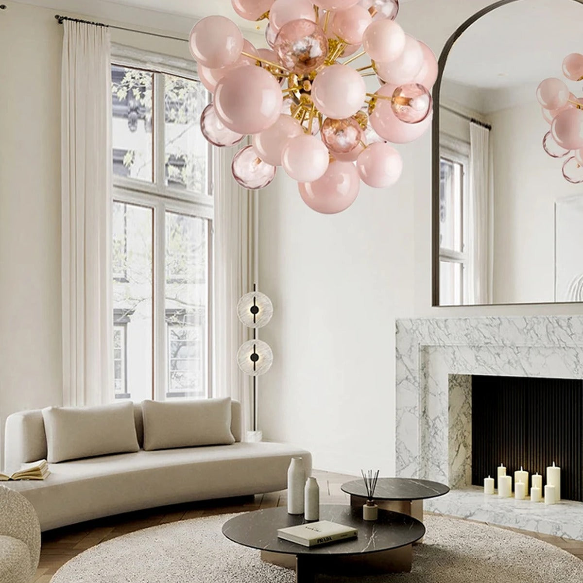 Glass Globe Sputnik Chandelier – Crystara – Lifestyle View 3