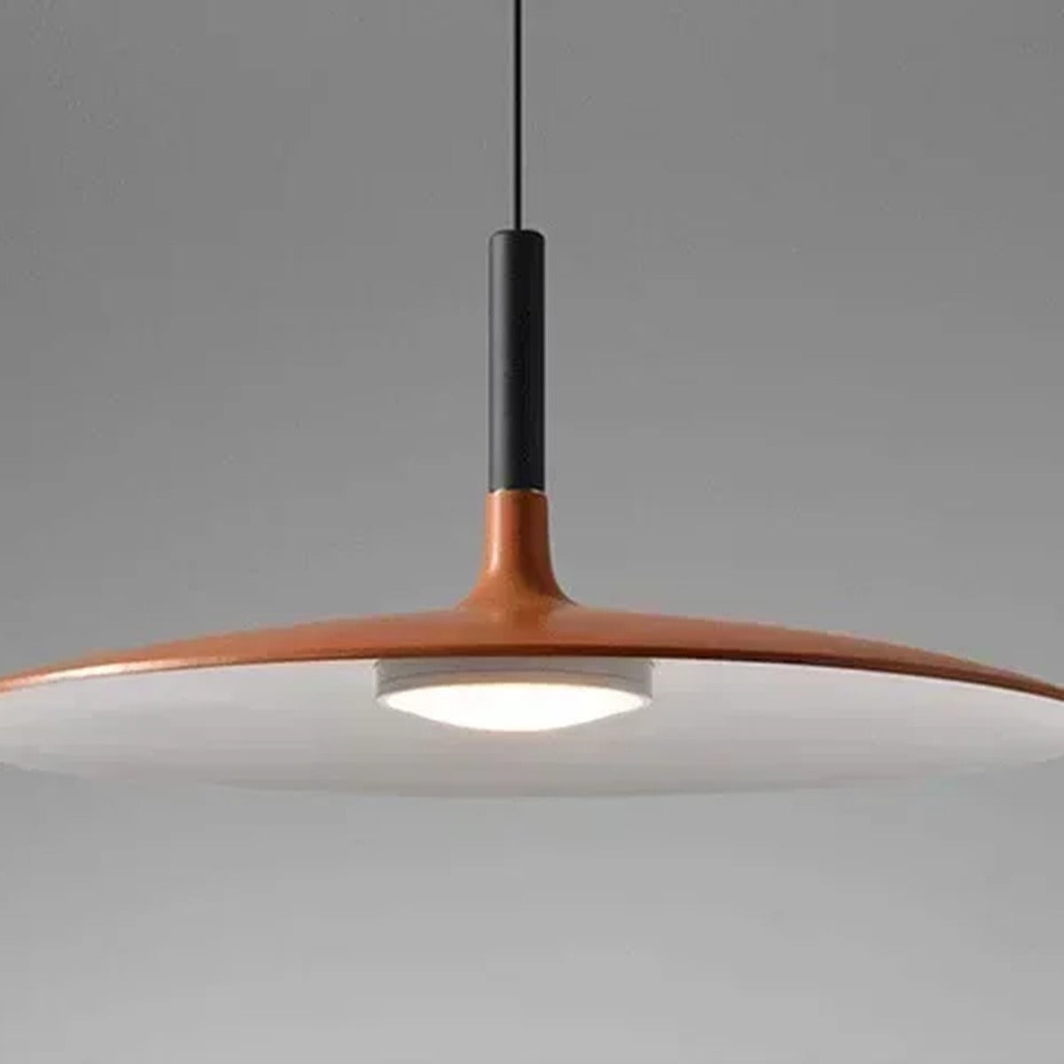 Wide Saucer Disc Pendant Light – Dolux – Orange
