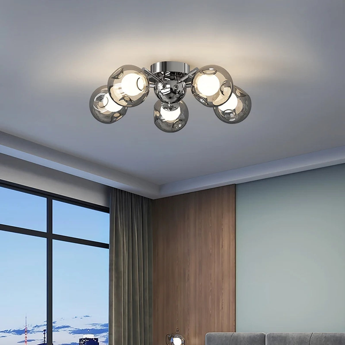 Chrome Sputnik Smoked Glass Ceiling Light – Havenix – Product Detail 5
