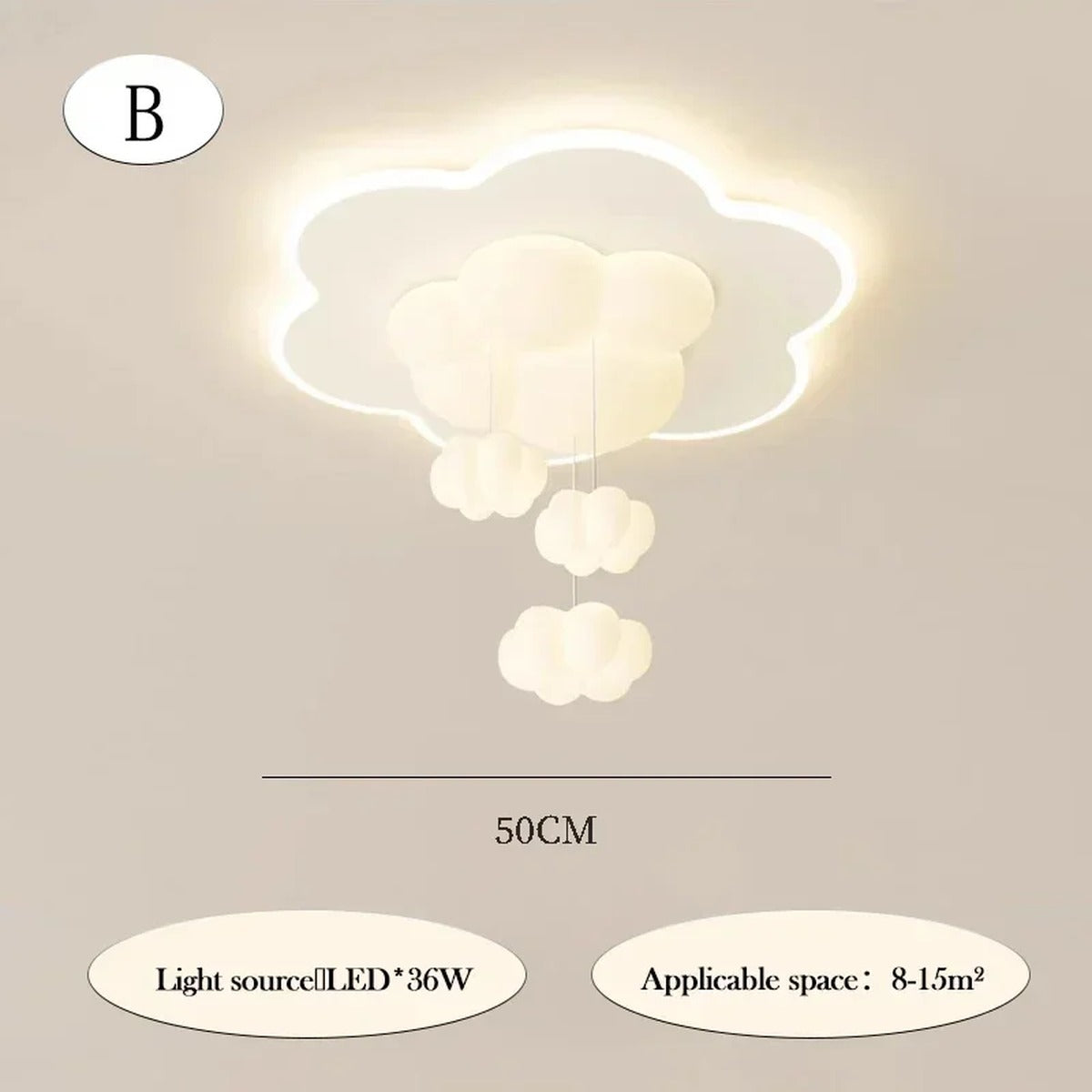 Fjordel cloud cluster tiered LED ceiling light kids nursery